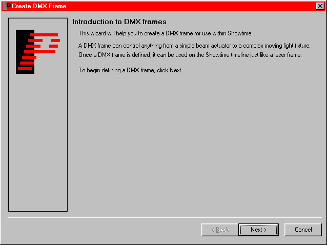 DMX Wizard - Introduction screen