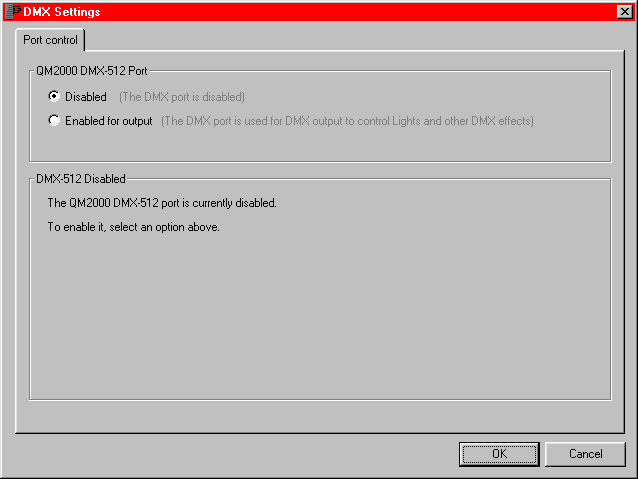 DMX Settings screenshot