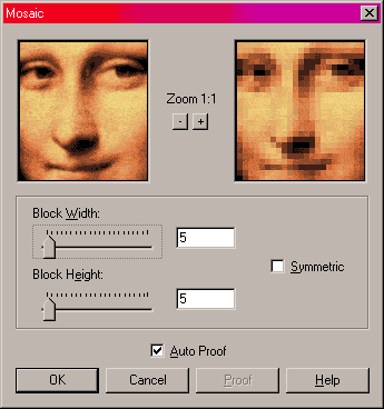 Mosaic dialog box from JASC's Paint Shop Pro